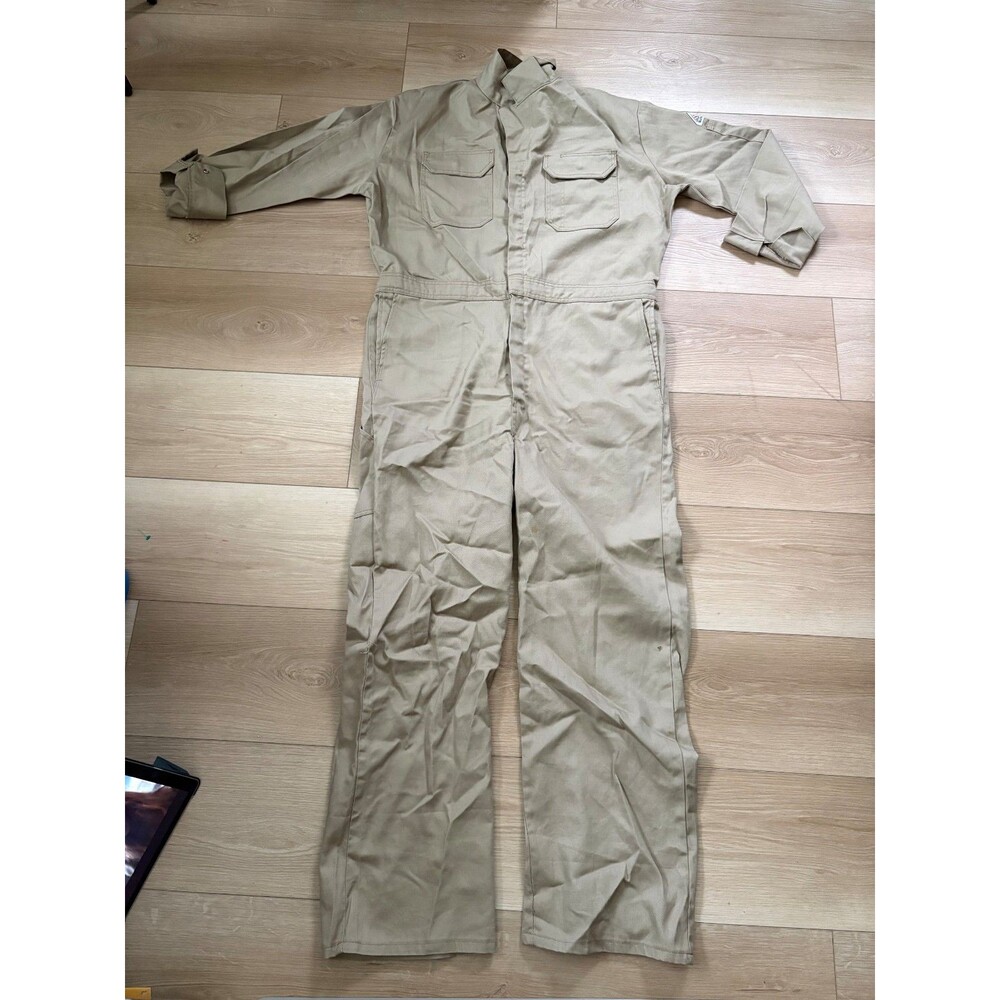 Bulwark FR Coveralls 46 LN Khaki Excel FR Flame Resistant Tan Jumpsuit CED2KH5